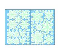 Yumoo Pegatinas de ventana de copo de nieve de Navidad, que brillan en la oscuridad, calcomanías de PVC luminosas de Navidad, para ventana de Navidad, decoración del hogar, decoración de fiesta