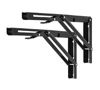 YUMORE Escuadras Abatibles 350mm,Soporte de Estante Plegable Pesado Negro Escuadras para Estanterias de Pared Bisagras Mesa Plegable Bricolaje Ahorrar Espacio, Carga Máxima 150Kg, 2Pcs