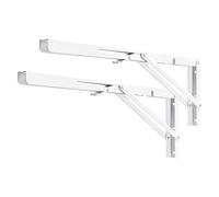 YUMORE Escuadras Abatibles 500mm,Soporte de Estante Plegable Pesado Blanco Escuadras para Estanterias de Pared Bisagras Mesa Plegable Bricolaje Ahorrar Espacio, Carga Máxima 150Kg, 2Pcs