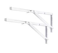 YUMORE Escuadras Abatibles 600mm,Soporte de Estante Plegable Pesado Blanco Escuadras para Estanterias de Pared Bisagras Mesa Plegable Bricolaje Ahorrar Espacio, Carga Máxima 150Kg, 2Pcs