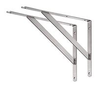YUMORE Escuadras para Estanterias Pesados 450x320 mm Soportes de Estanterías Pared Resistente Acero Inox Escuadras Angulos para Estantes Baldas de Madera,con Tornillos,Carga Máx 250Kg,2pcs