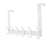 YUMORE Ganchos para colgar sobre la puerta, de acero inoxidable, resistente, para abrigos, batas, toallero, parte trasera de la puerta del baño, dormitorio, brazos largos de fácil alcance, color