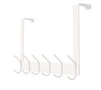 YUMORE Perchero para Puerta 4,5cm Blanco Colgador de Puerta en Acero Inox con 12 Ganchos Perchero de Puerta de Baño Gancho Puerta Colgador de Ropa para Dormitorio Baño Pasillo, sin taladrar