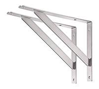 YUMORE Soportes para Estantes Pesados 350x250 mm,Escuadras para Estanterias Acero Inox Soportes Estantes Triangulares Bisagras Mesa Flotante de Pared DIY Soportes,con Tornillos,Carga Máx 200Kg, 2Pcs