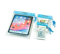 YUMQUA Bolsa Impermeable, Bolsa Impermeable para Documentos, mapas, cámara, Tablet, teléfono, Juego de 3, Blue, Bolsa Seca