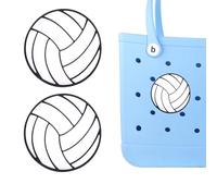 Yumttero 2 dijes de estilo pelota deportiva para accesorios de bolsa de Bogg, compatibles con todos los modelos originales de Bogg, insertar dijes decorativos de voleibol para bolso de mano de playa