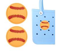 Yumttero 2 dijes de estilo pelota deportiva para accesorios de bolsa de Bogg, compatibles con todos los modelos originales de Bogg, insertan dijes decorativos de sóftbol amarillo para bolso de mano de