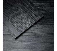 Yun-aeon Azulejos negros para despegar y pegar, paquete de 36 unidades de 54 pies cuadrados de rayas negras, autoadhesivos, tablones de grano de madera, suelos de vinilo extraíbles Art Deco para