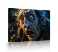 YUNART Impresiones de arte de pared de Halloween Horror Old Man Poster Print Enmarcado Vintage Macabre Pintura Decoración Imágenes estéticas para el pasillo del baño Marco interior de 30x40cm