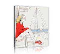 YUNART Minimalismo moderno Pintura Chica póster Retrato Ilustración de lienzo Arte de pared Estética Decoración de dormitorio de oficina o chica 40x50cm Cuadro interior