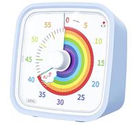 Yunbaoit Arco Iris Disco Temporizador Visual con Caso Protector, 60 Minutos Cuenta atrás Temporizador para niños y Adultos, Herramienta de gestión de Tiempo silencioso sin Ticking(Azul Claro)