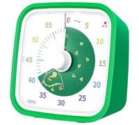 Yunbaoit Dinosaurio Disco Temporizador Visual con Caso Protector, 60 Minutos de Cuenta atrás para niños y Adultos, Herramienta de gestión de Tiempo silencioso sin Ticking(Dinosaurios Verdes)