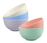 YunBey Tazones Desayuno Grandes 5 Piezas Ensaladera de Plástico Reutilizable Durable Bol Grande Cocina para Sopa Ramen Ensalada Cereales para Niños y Adultos