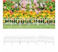 YunCangg 17 bordes para césped, 17 unidades, color blanco, polipropileno, borde de jardín, 10 m, borde cortacésped, sistema de ranuras para delimitar macizos, caminos y terrazas