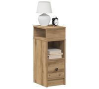 YunCangg 2 mesitas de noche de roble Artisan, con cajón, 25 x 31 x 66 cm, material de madera, mesitas de noche pequeñas para dormitorio, mesa lateral para más espacio y orden