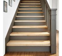 YunCangg 20 peldaños para escaleras, sin tratar, 90 x 25 x 2 cm, madera maciza de roble para escalera interior, alféizar de ventana, duradero, resistente a los arañazos, antideslizante, autoadhesivo
