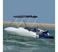 YunCangg 3-Bow Bimini Top con paneles laterales de malla 183 x 170-182 x 137 cm, lona de poliéster 600D con protección UV y lluvia, impermeable, resistente a desgarros
