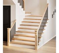 YunCangg 4 escalones de madera maciza de roble 120 x 25 x 2 cm, sin tratar, versátil, uso como alféizar de ventana y protección para escaleras de madera y escaleras interiores, antideslizante
