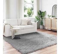 YunCangg Alfombra de piel de oveja sintética Tafalla, gris, 200 x 200 cm, poliéster, pelo alto, suave, cuadrada, lavable, antideslizante, para salón, dormitorio, pasillo, pasillo, pasillo, moderna