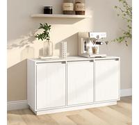 YunCangg Aparador blanco de madera maciza de pino 111 x 34 x 60 cm, muebles de cocina con mucho espacio de almacenamiento, armario de salón y comedor, buffet y solución de almacenamiento