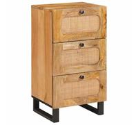 YunCangg Aparador con cajones marrón madera maciza mango 40 x 33 x 75 cm salón mueble bajo con espacio de almacenamiento, armario de TV y almacenamiento de medios para cine en casa y comedor