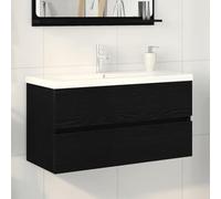 YunCangg Armario de lavabo de madera de roble negro, 90 x 39 x 62 cm, con puerta con bisagra y espacio de almacenamiento, armario de baño montado en la pared para baño moderno y almacenamiento que