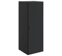 YunCangg Armario de pared negro de madera de 33 x 34,5 x 90 cm con 1 puerta y 2 estantes, armario montado en la pared para salón, oficina, pasillo, garaje, almacenamiento versátil y orden