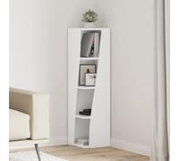 YunCangg Armario esquinero de madera, 27,5 x 27 x 102 cm, con 4 estantes, ahorra espacio y es resistente, ideal para salón, oficina, pasillo, cocina, espacio de almacenamiento y orden