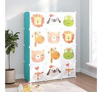YunCangg Armario infantil modular con 12 cubos de plástico PP verde, 110 x 36,5 x 143,5 cm, estantería estable con marco de acero, zapatero, zapatero, zapatero, cajonera para zapatos, almacenamiento