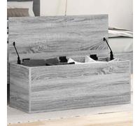 YunCangg Baúl Sonoma gris de madera 90 x 35 x 35 cm con caja de almacenamiento para salón, dormitorio, pasillo, habitación infantil como asiento, baúl para cojines y caja de juguetes