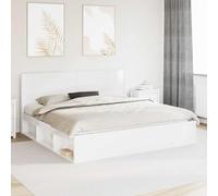 YunCangg Cabecero blanco brillante de madera de 186,5 x 7 x 100 cm con diseño vertical de listones de pie y acoplable para dormitorio, habitación de invitados, cama de matrimonio y cama individual