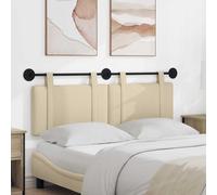 YunCangg Cabecero colgante de tela crema 150 x 55 x 5 cm con fijación a la pared, cabecero tapizado suave para dormitorio, versátil compatible con cama doble y cama individual, ahorra espacio y es