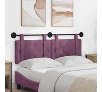 YunCangg Cabecero colgante de terciopelo morado rectangular 130 x 55 cm con respaldo acolchado montado en la pared dormitorio cabecero tapizado para cama doble y cama individual acogedor y elegante