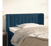 YunCangg Cabecero con orejas azul oscuro de terciopelo, 103 x 16 x 78/88 cm, independiente y regulable en altura para dormitorio, cama doble, cama individual con respaldo y cabecero tapizado