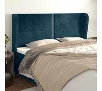 YunCangg Cabecero con orejas de terciopelo azul oscuro 203 x 23 x 118/128 cm, cabecero tapizado para dormitorio, independiente, altura regulable, respaldo cómodo, adecuado para cama doble y individual