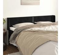 YunCangg Cabecero con orejas de terciopelo negro, 183 x 16 x 78/88 cm, altura regulable, cabecero tapizado independiente para dormitorio, cama doble, cama individual con respaldo y función de cojín de