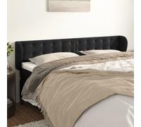 YunCangg Cabecero con orejas de terciopelo negro, 203 x 23 x 78/88 cm, altura regulable, independiente, para dormitorio, cama de matrimonio, cama individual, con respaldo y acolchado para un apoyo