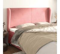 YunCangg Cabecero con orejas de terciopelo rosa, 183 x 23 x 118/128 cm, altura regulable, independiente, cabecero tapizado para dormitorio, cama doble individual con respaldo