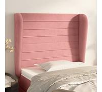 YunCangg Cabecero con orejas de terciopelo rosa, 93 x 23 x 118/128 cm, altura regulable, independiente, para dormitorio, cama de matrimonio, cama individual, con respaldo y acolchado para un cómodo