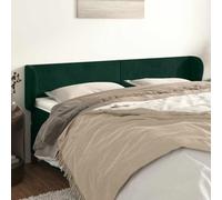 YunCangg Cabecero con orejas de terciopelo verde oscuro, 183 x 23 x 78/88 cm, cabecero tapizado independiente con patas de madera, soporte para la espalda, para dormitorio, cama doble, cama individual
