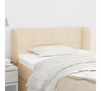YunCangg Cabecero con orejas en tela crema 103 x 23 x 78/88 cm, altura regulable, cabecero tapizado con relleno de espuma, independiente y resistente, para dormitorio, cama doble y cama individual