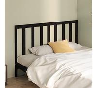 YunCangg Cabecero de madera de pino maciza, color negro, 146 x 4 x 100 cm, independiente, se puede colocar como respaldo y cabecero de cama para cama de matrimonio y cama individual en el dormitorio