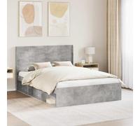 YunCangg Cabecero de madera gris hormigón, 141,5 x 7 x 100 cm, con diseño de listones verticales, estructura estable, montaje en bastidor de cama, independiente