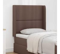 YunCangg Cabecero de oreja marrón PVC 80 x 16 x 4 cm con relleno de espuma, marco de madera independiente, versátil, para dormitorio, habitación de invitados, cama doble, cama individual, cama con