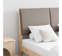 YunCangg Cabecero tapizado de madera de pino macizo de 120 cm, tapizado con tela para dormitorio, cama de matrimonio, cama individual, montaje en pared independiente, comodidad y apoyo para la espalda