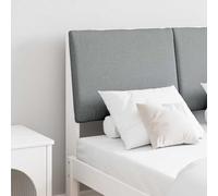 YunCangg Cabecero tapizado gris claro 135 cm pino macizo tapizado con espuma confort para dormitorio doble y cama individual independiente o montado en la pared
