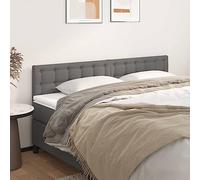 YunCangg Cabeceros de piel sintética gris 160 x 5 x 78/88 cm con patas de madera estables, altura ajustable, cabecero acolchado para dormitorio, soporte para la espalda mientras lees y te relajas