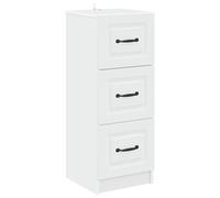 YunCangg Cajonera blanca de madera 33 x 34,5 x 87 cm con 3 cajones, espacio de almacenamiento para salón, dormitorio, oficina, pasillo, almacenamiento versátil, aparador organizado