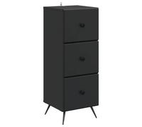 YunCangg Cajonera de madera negra 33 x 34,5 x 90 cm con 3 cajones, espacio de almacenamiento y cerradura, para oficina, salón, dormitorio, pasillo, pasillo, orden y almacenamiento versátil