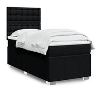 YunCangg Cama con somier con colchón, 90 x 190 cm, color negro, estructura de cama con cabecero y somier, cómodo espacio para dormir para noches relajantes
